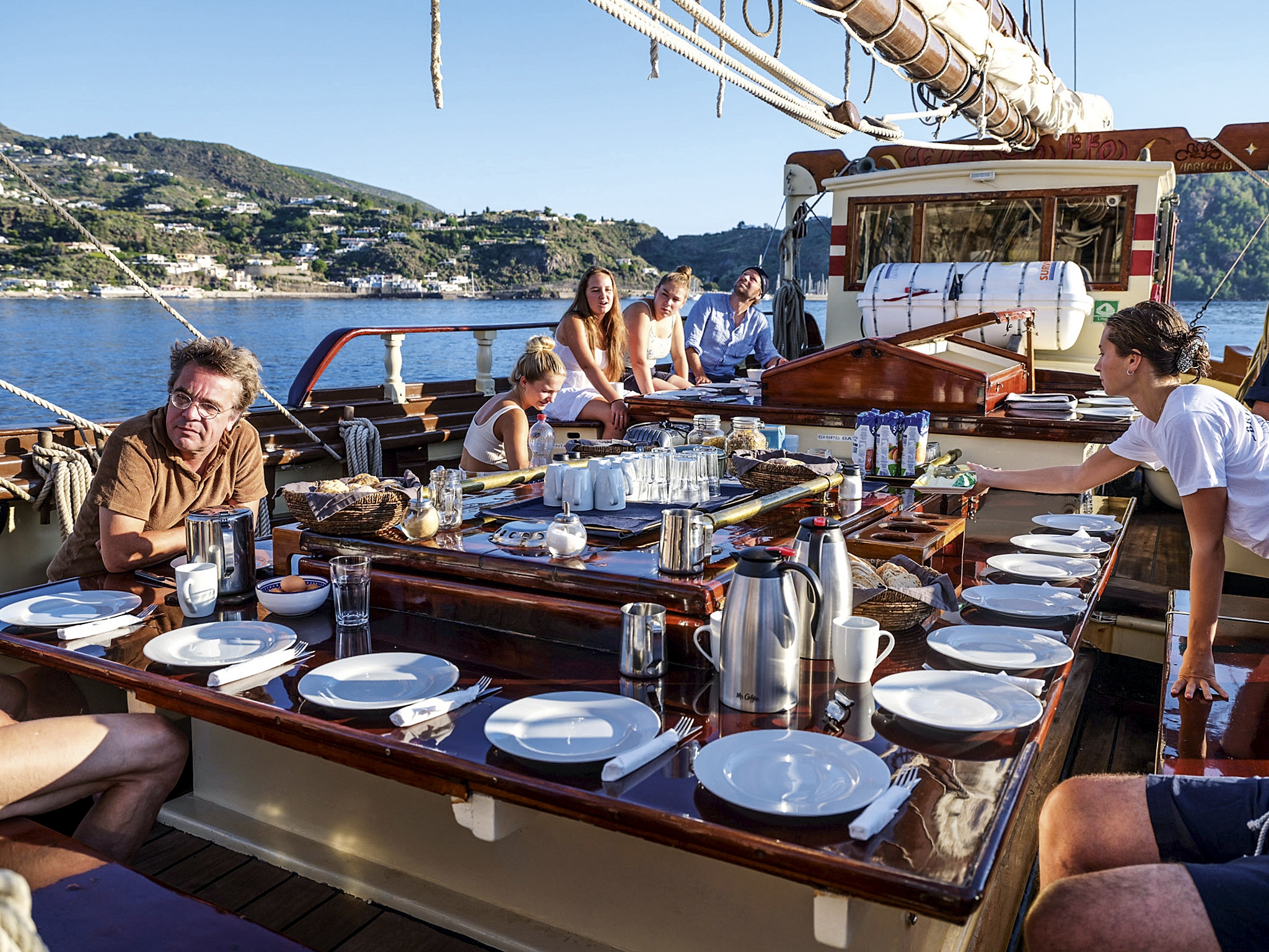 Breakfast on board Florette Caribbean