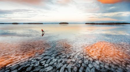 Finland Lake Saimaa Skating Image Credit Mikko Nikkinen