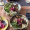 Glazed baby aubergine sticky rice bowls