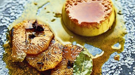 Spiced Seville Oranges with Creme Caramel
