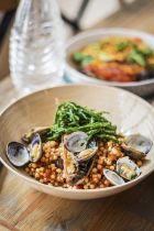 Watchet East Quay studios East Quay Kitchen Smoked Mackrel Fillet Clams Samphire Lentils 9392
